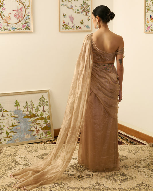 Gilded Whisper Drape Saree