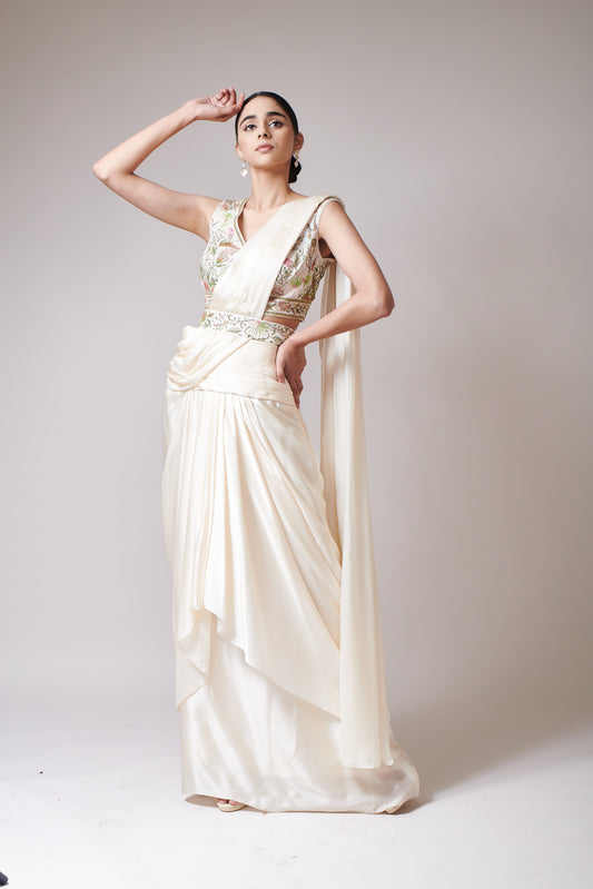 Ivory Lumina Drape Saree