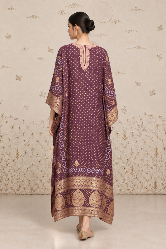 Gulbahar Bandhani Leheriya Kaftan