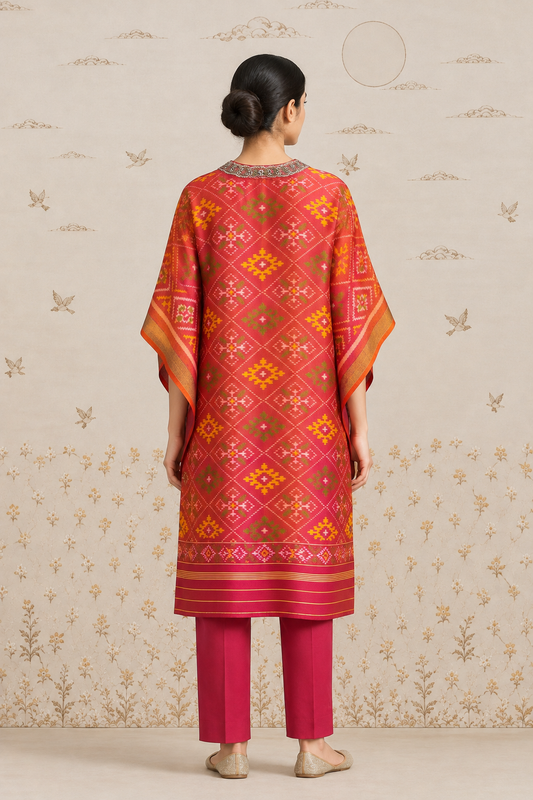 Ikat Ruby Kaftan Set