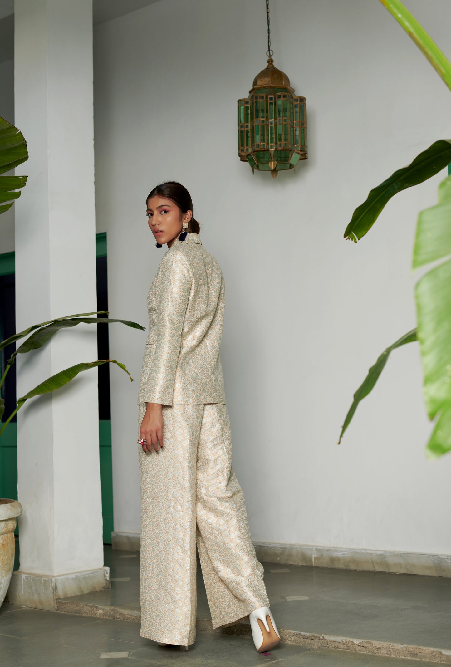 Champagne Banarasi Power Suit