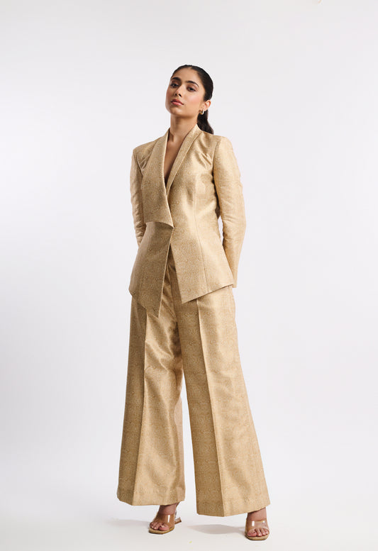 Champagne Floral Brocade Suit