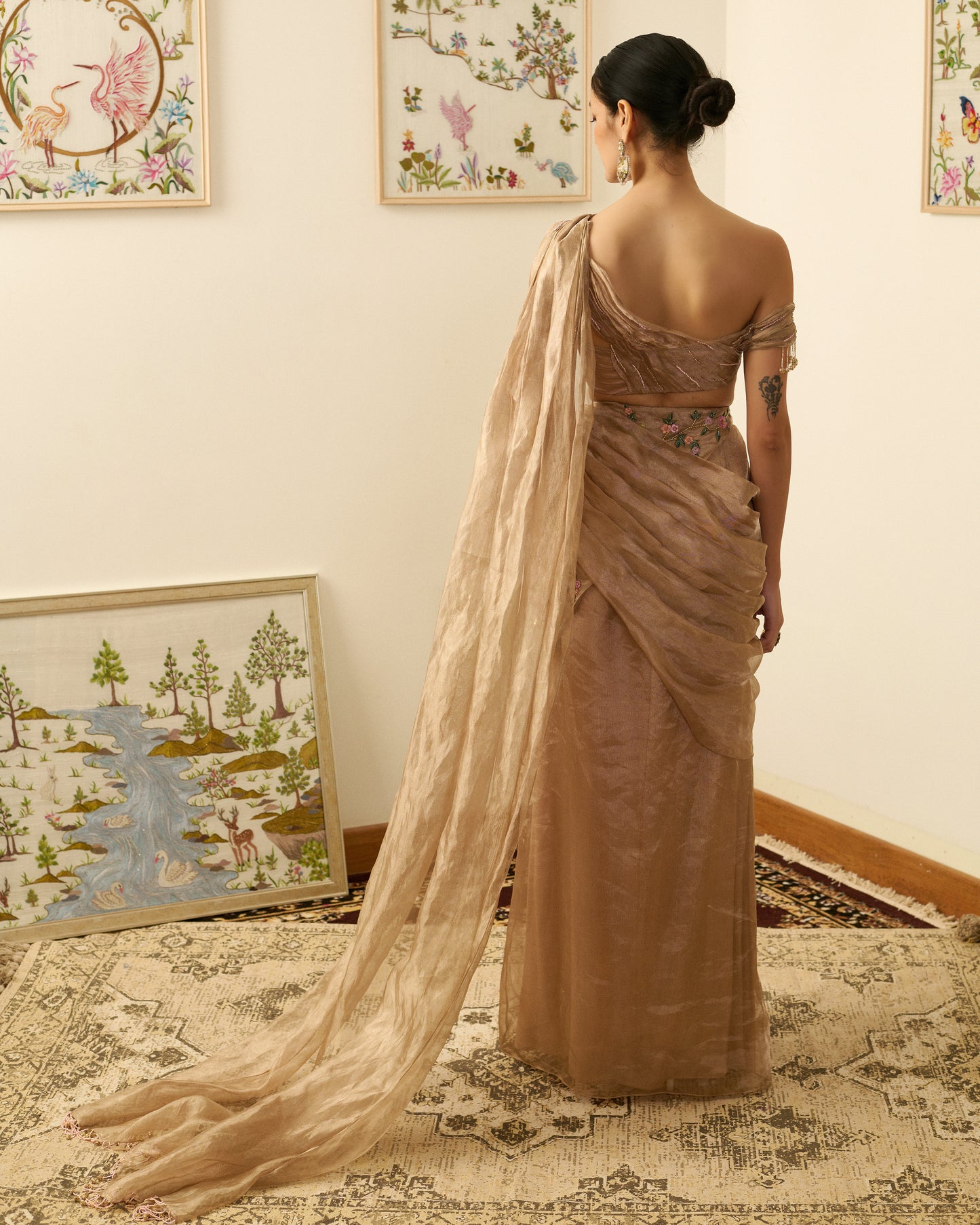 Gilded Whisper Drape Saree