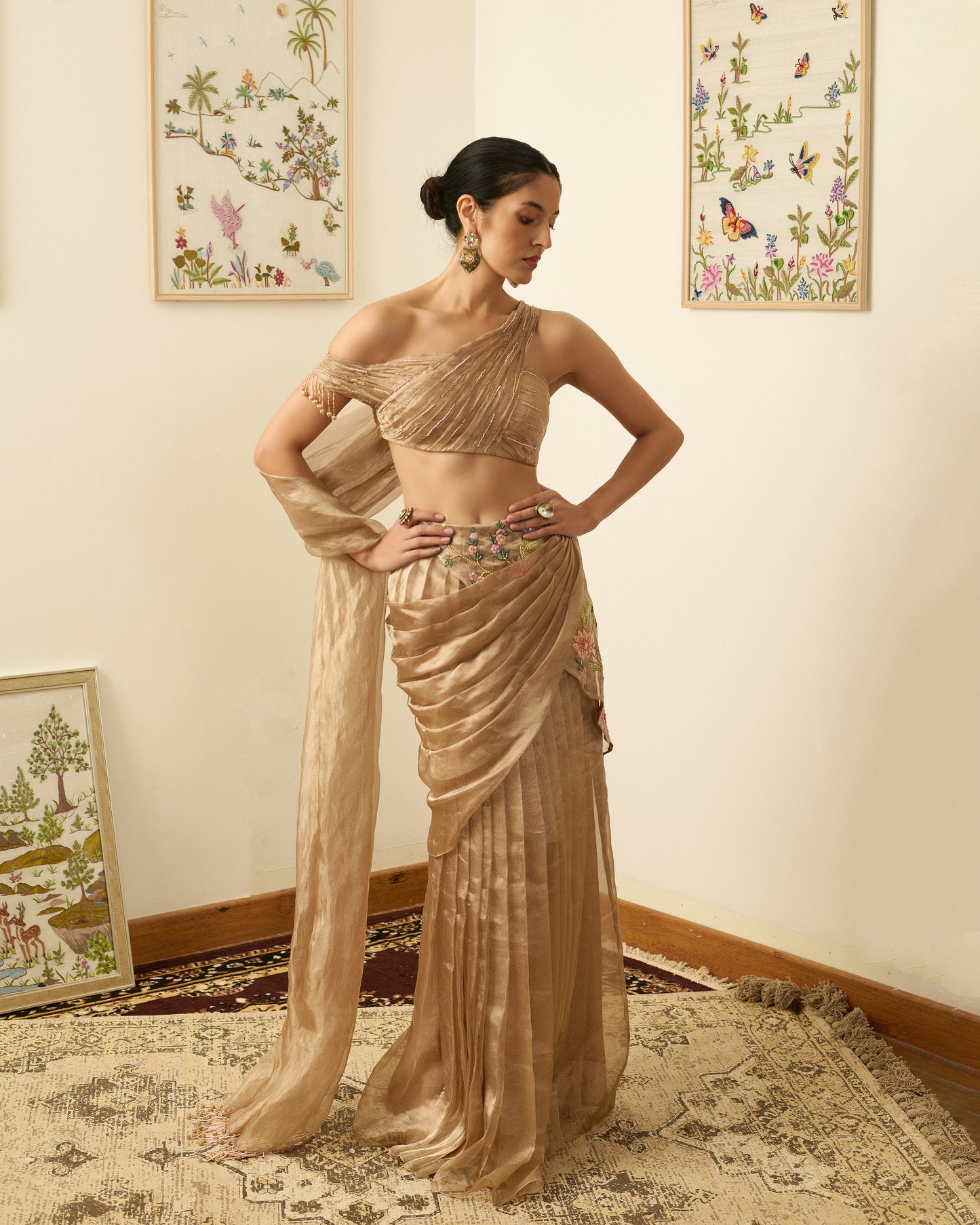 Gilded Whisper Drape Saree