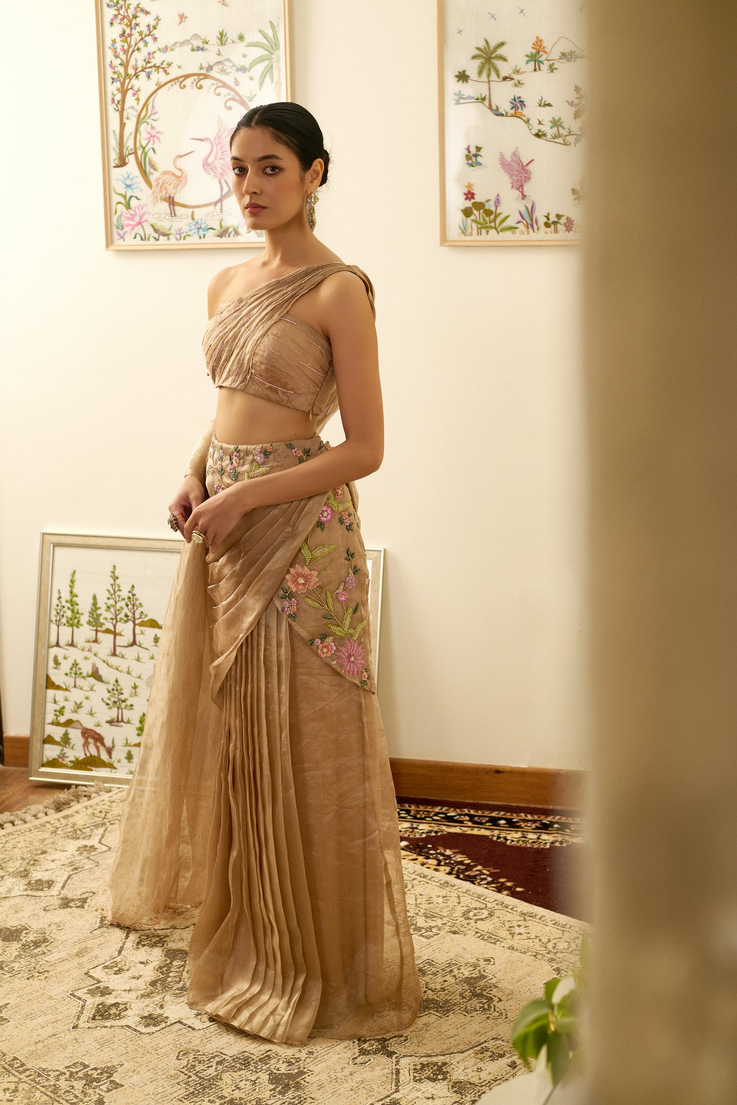 Gilded Whisper Drape Saree