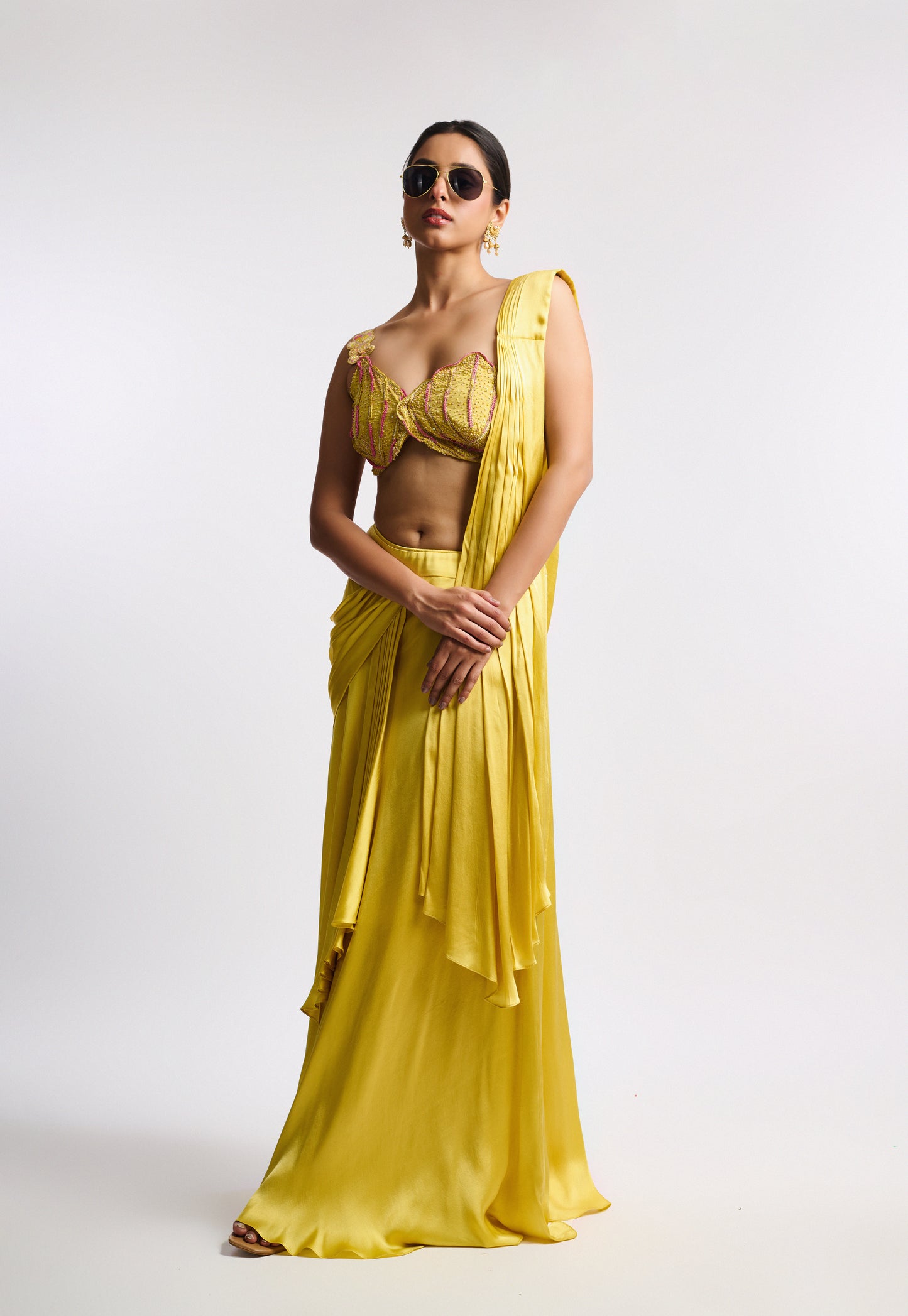 Golden Soleil Drape Saree