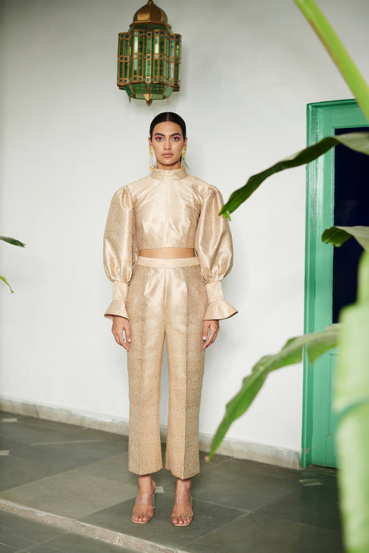 Golden Zari Co-ord Set
