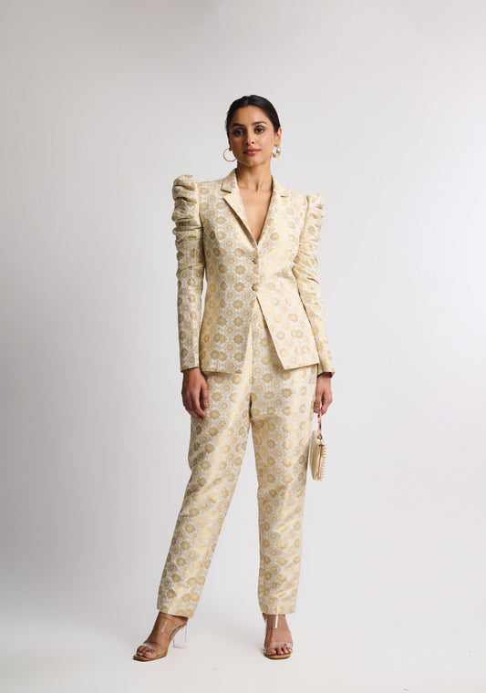 Ivory Heritage Brocade Suit