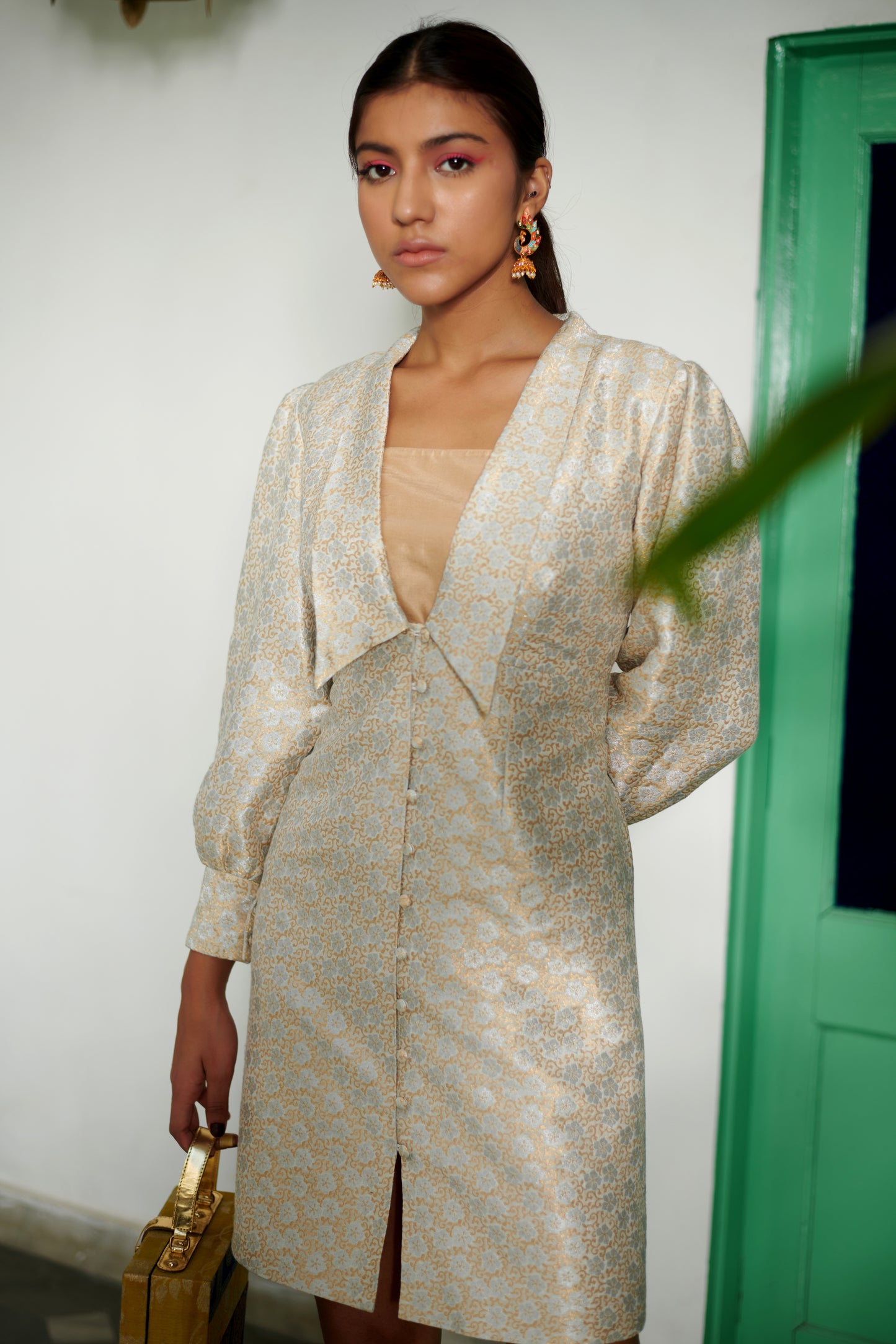 Ivory Zari Banarasi Dress