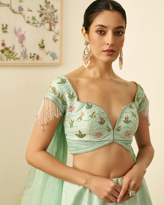 Lotus Lake Swan Lehenga