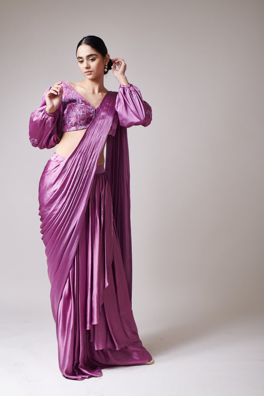 Mauve Romance Drape Saree