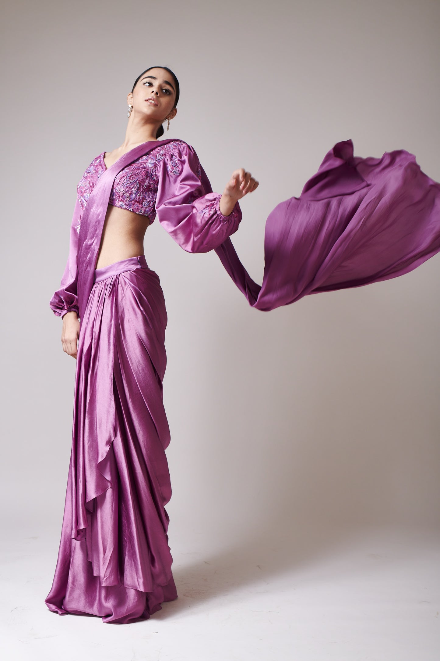 Mauve Romance Drape Saree