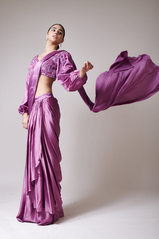 Mauve Romance Drape Saree