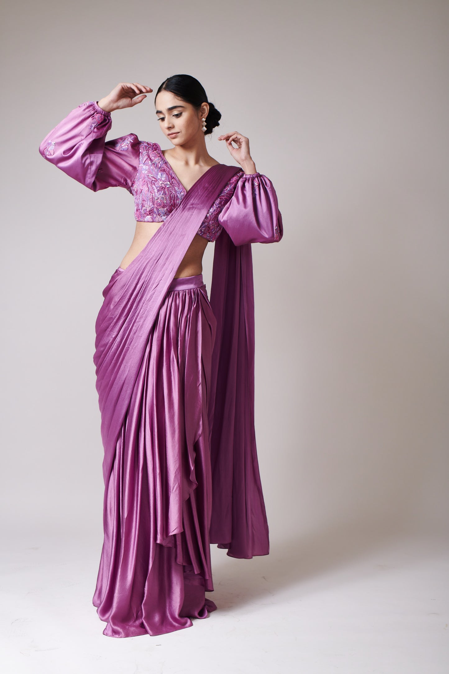 Mauve Romance Drape Saree