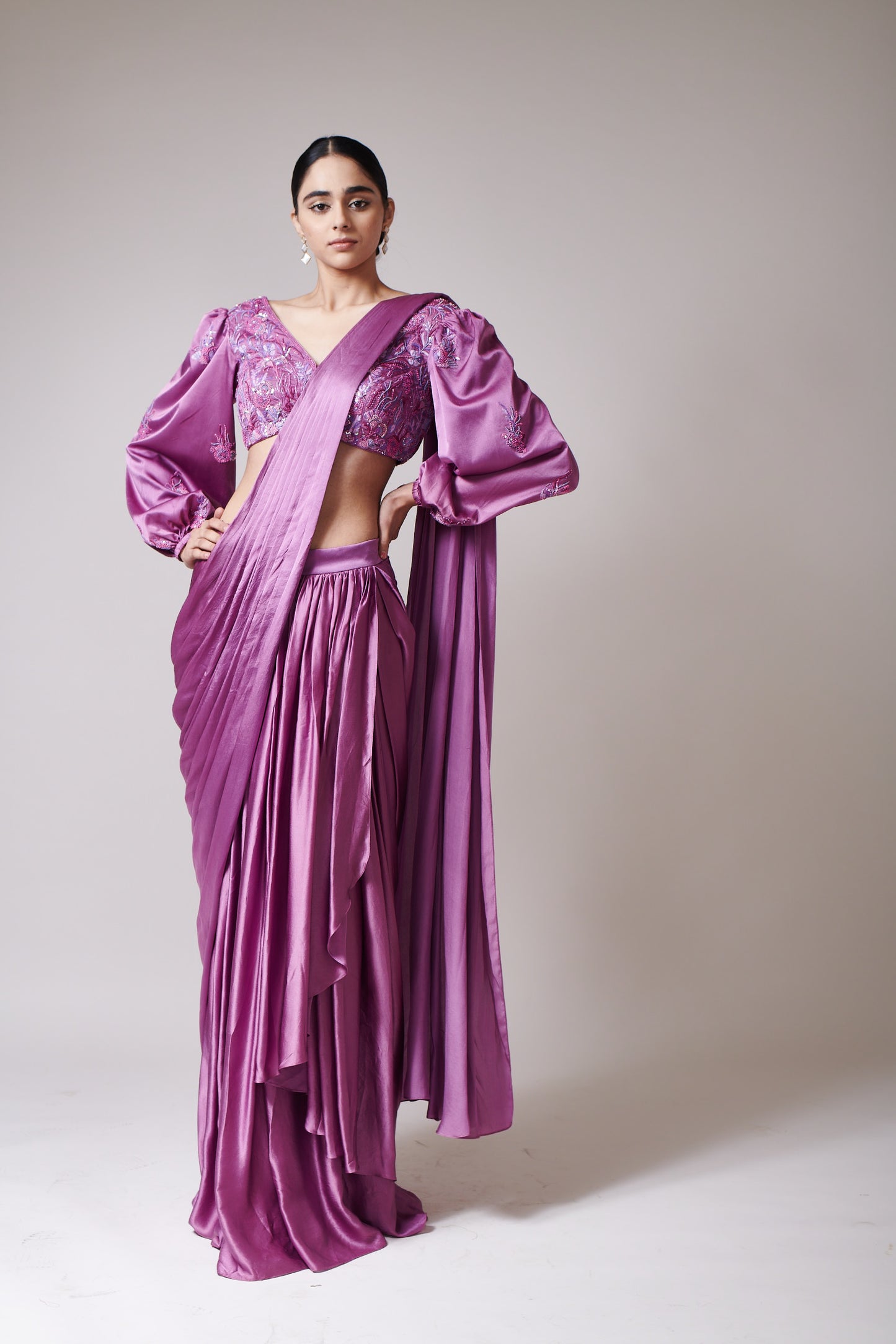 Mauve Romance Drape Saree