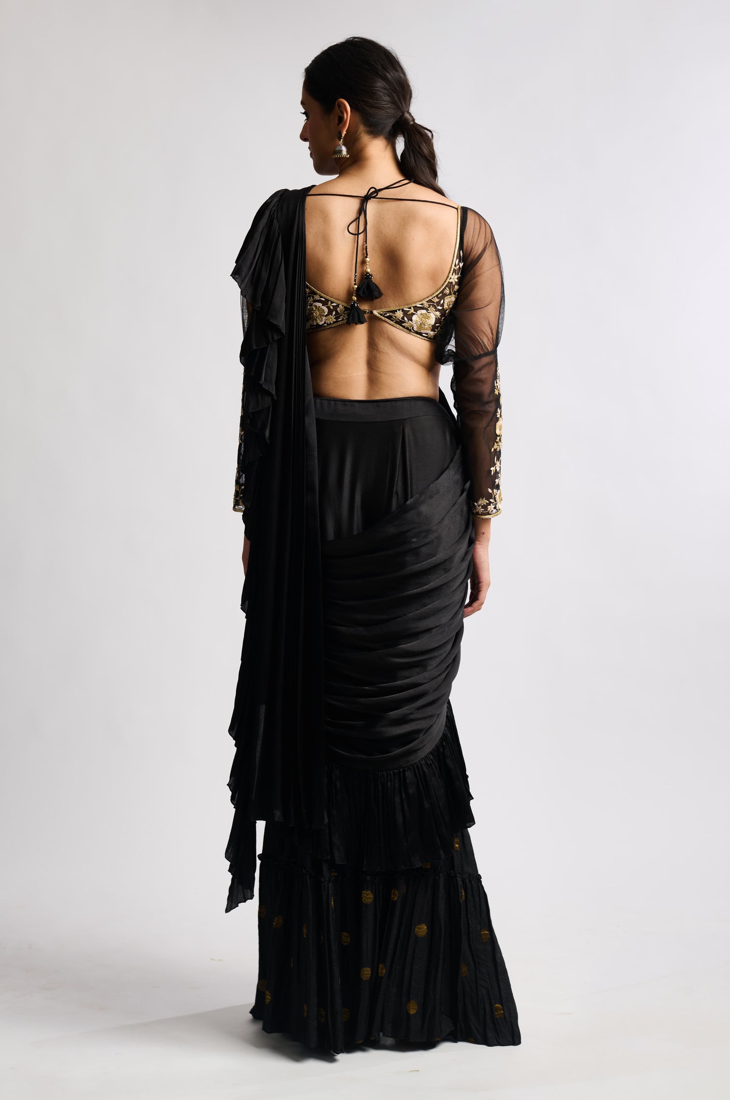 Midnight Banarasi Drape Saree
