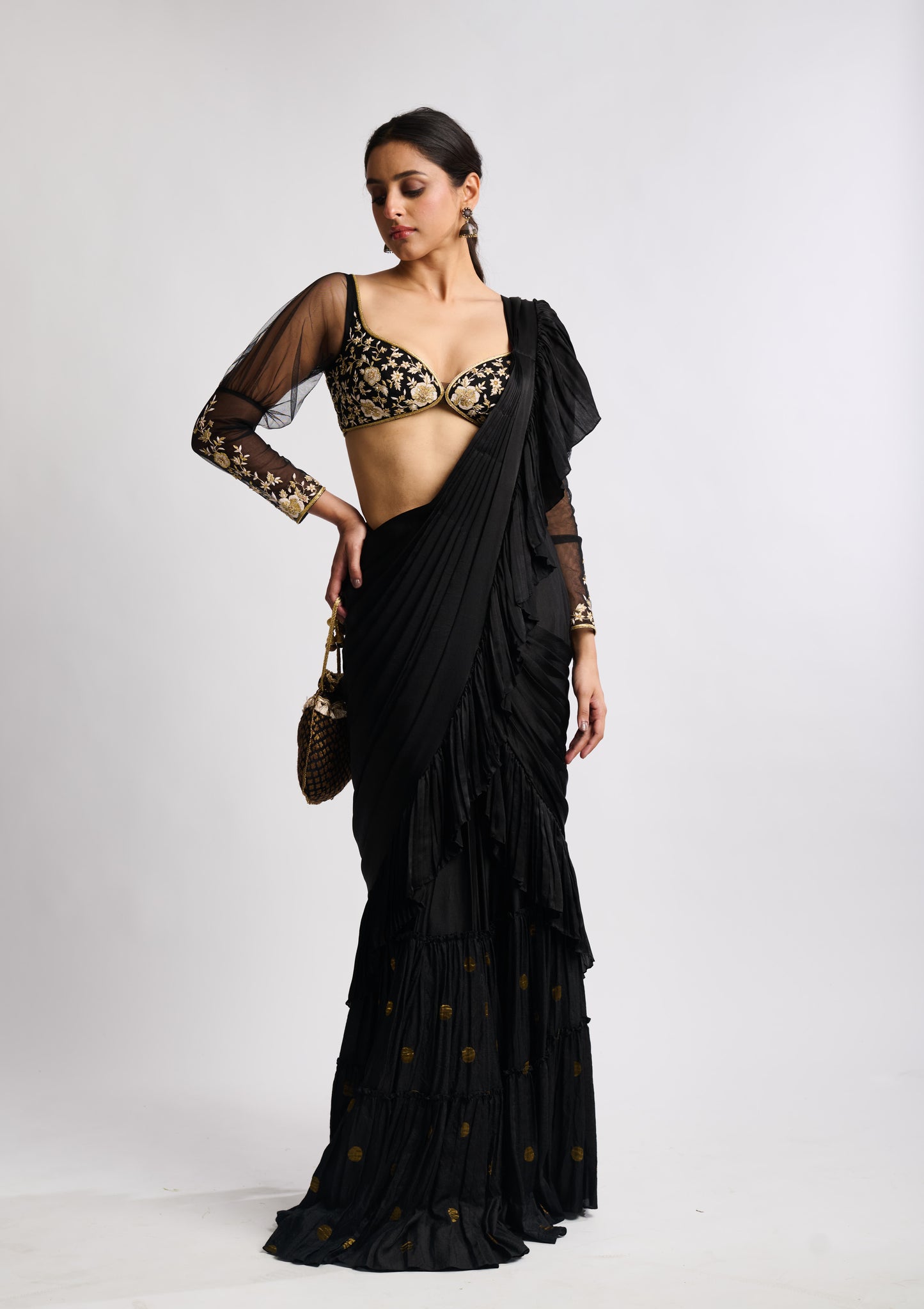 Midnight Banarasi Drape Saree