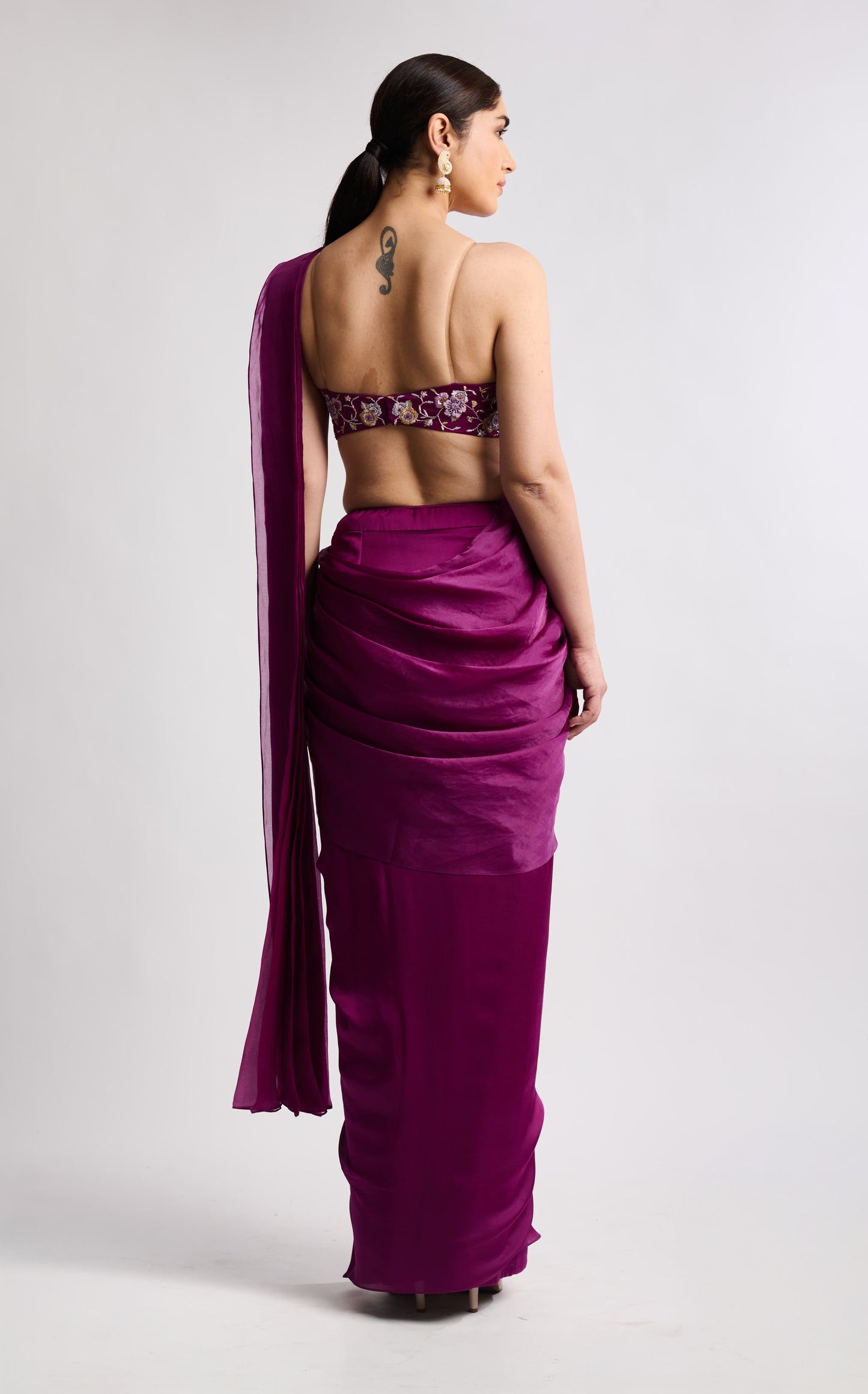 Plum Statement Drape Saree