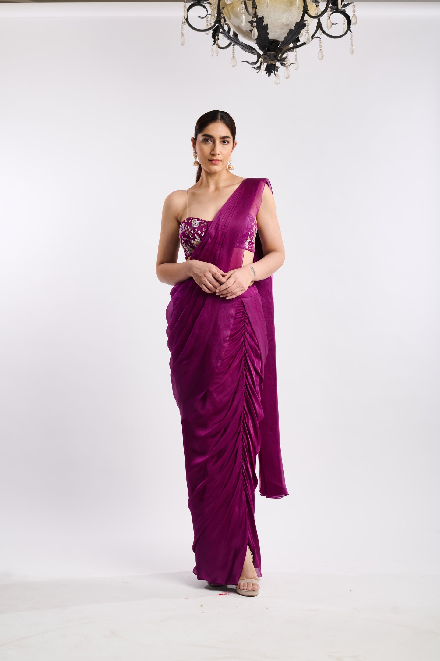 Plum Statement Drape Saree