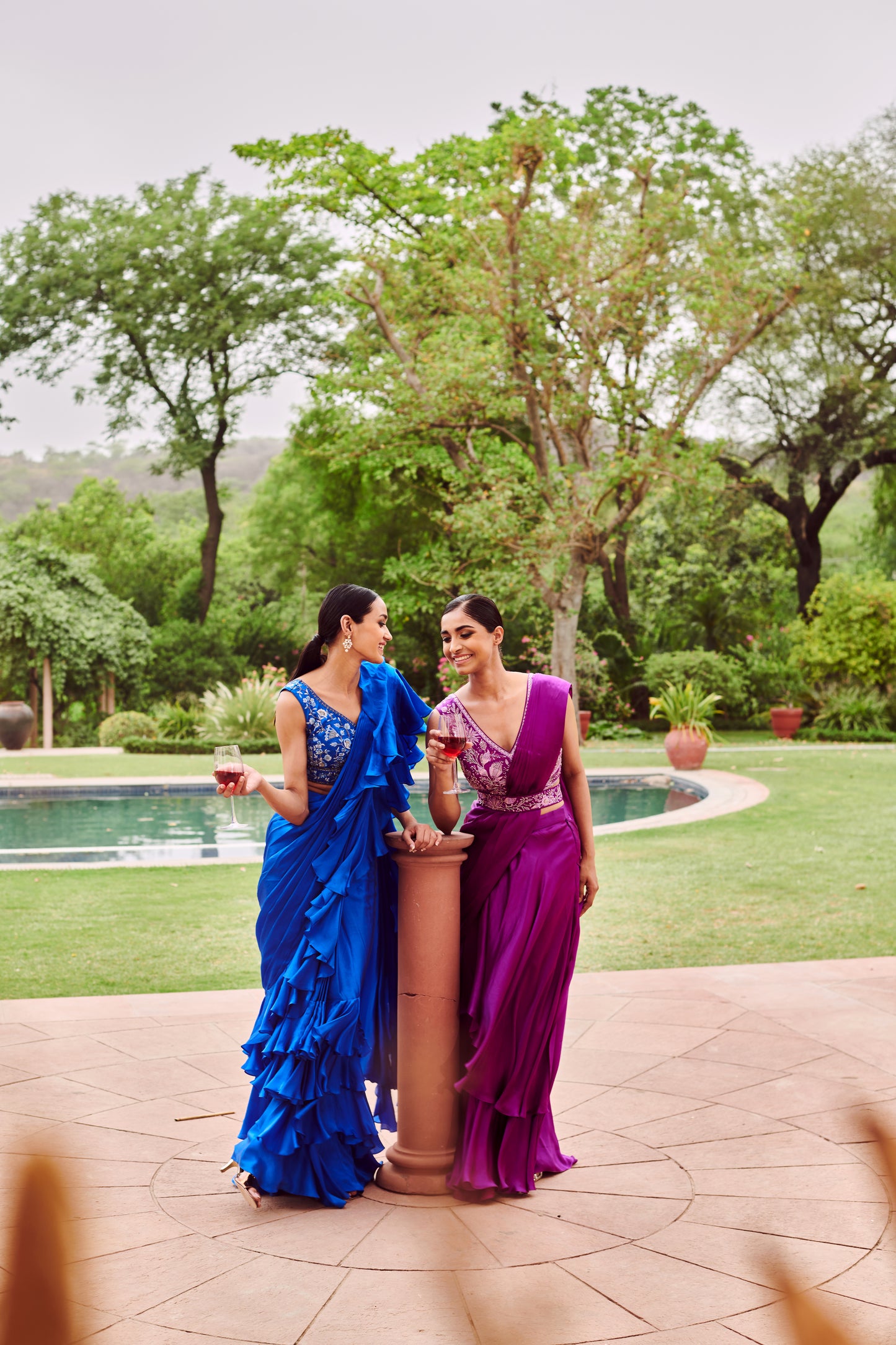Royal Magenta Drape Saree