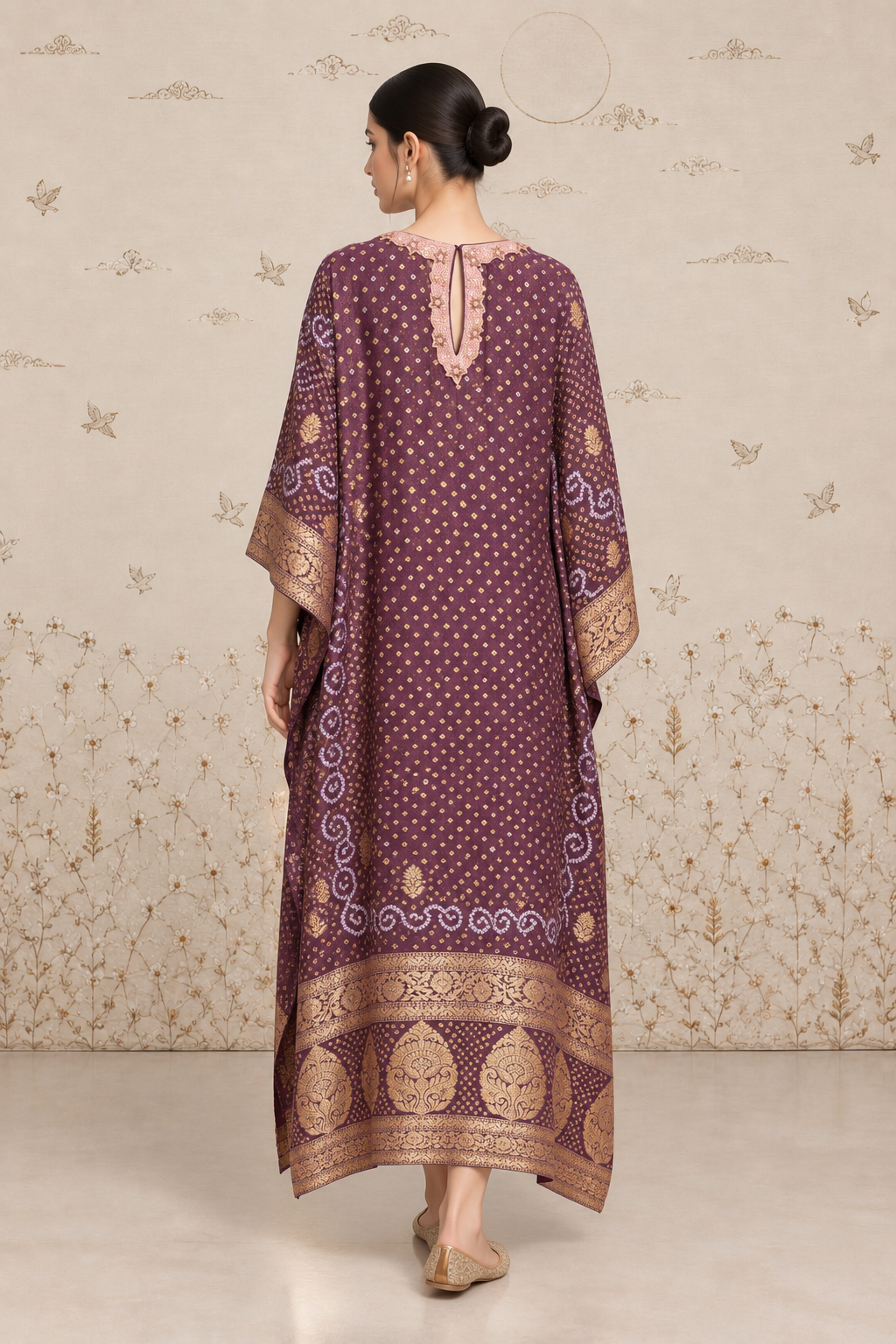 Gulbahar Bandhani Leheriya Kaftan
