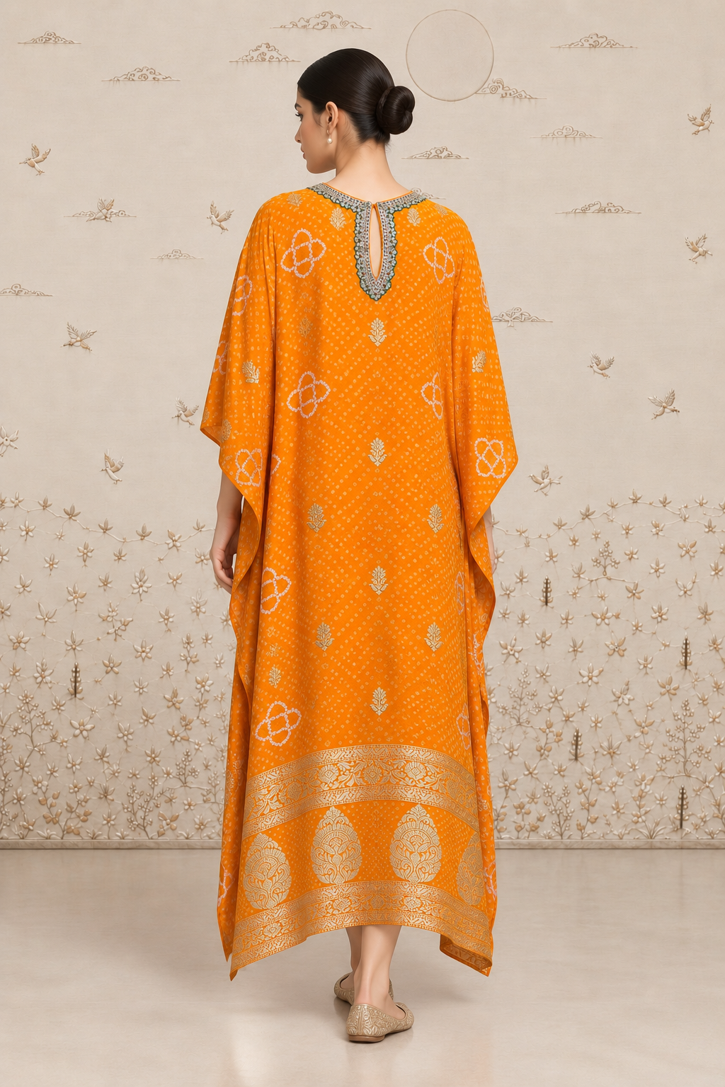 Zarika Bandhani Kaftan