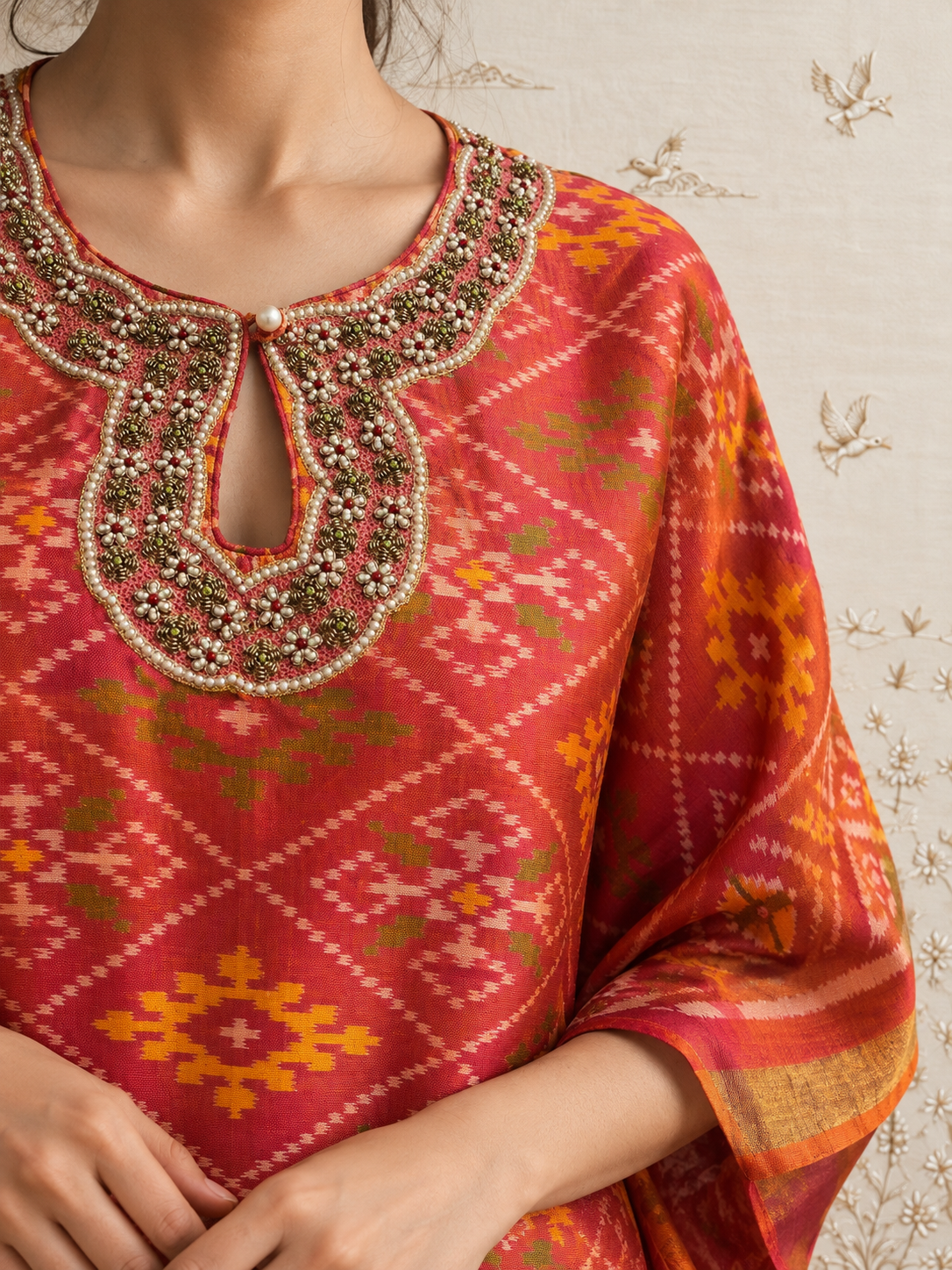 Ikat Ruby Kaftan Set