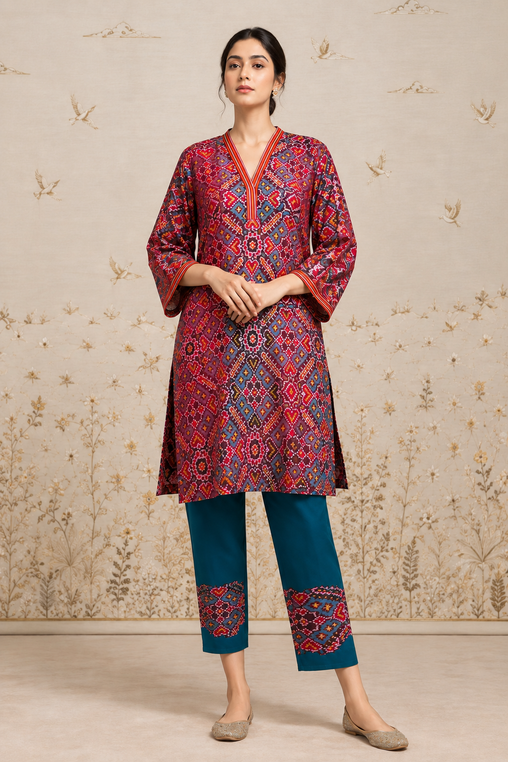 Neelambar Ikat Co-ord Set